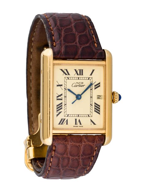 cartier men's tank watch price|cartier tank must for sale.